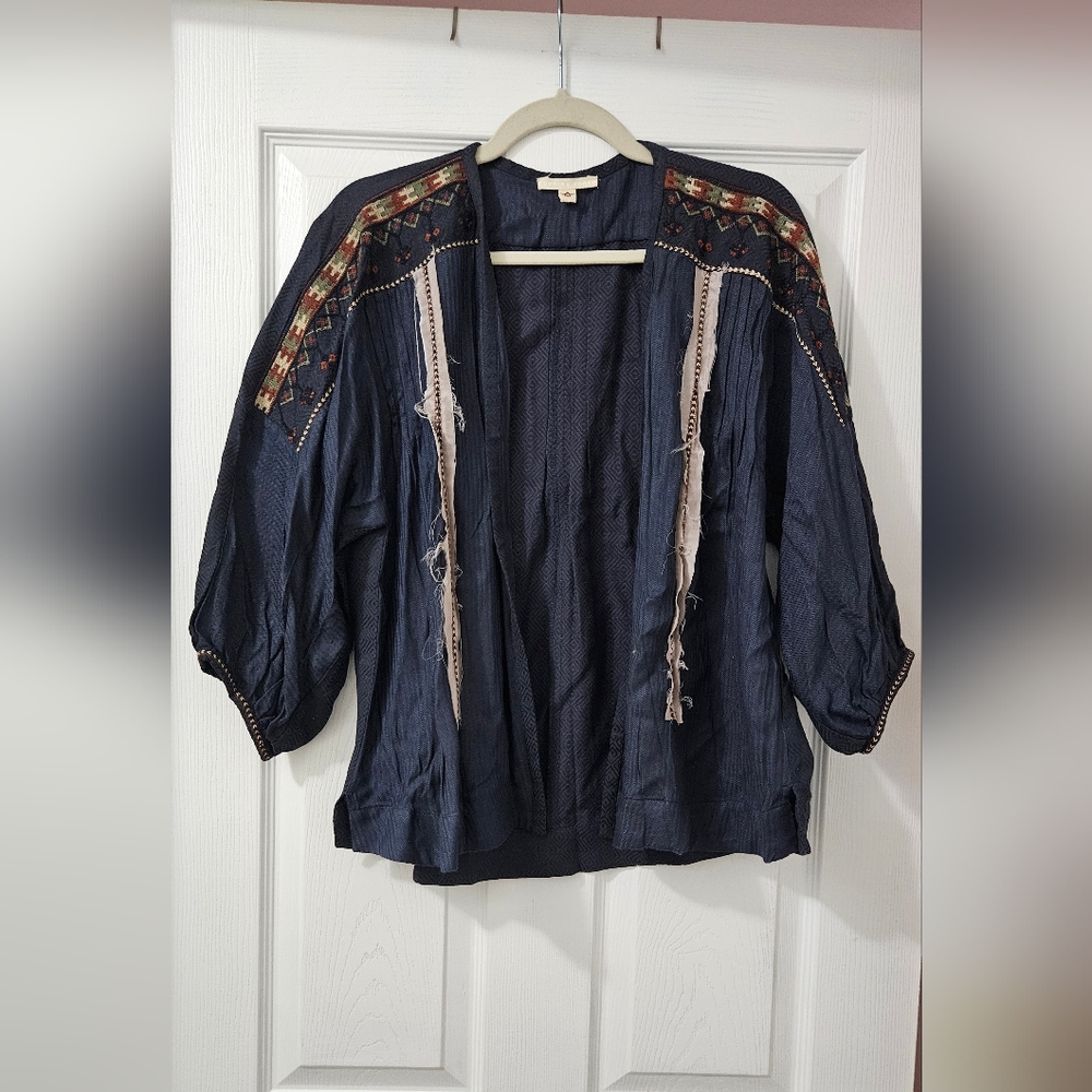 Burning Torch Size Medium Open Front Blouse